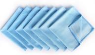 🧼 chemical-free microfiber glass cleaning cloths - lint-free & scratch-free | ideal for windows, mirrors, windshield, computer screens, tv, tablets, dishes, camera lenses | blue, 12"x12", 8 pack logo