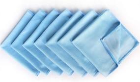 img 4 attached to 🧼 Chemical-Free Microfiber Glass Cleaning Cloths - Lint-Free & Scratch-Free | Ideal for Windows, Mirrors, Windshield, Computer Screens, TV, Tablets, Dishes, Camera Lenses | Blue, 12"x12", 8 Pack