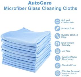 img 1 attached to 🧼 Chemical-Free Microfiber Glass Cleaning Cloths - Lint-Free & Scratch-Free | Ideal for Windows, Mirrors, Windshield, Computer Screens, TV, Tablets, Dishes, Camera Lenses | Blue, 12"x12", 8 Pack