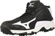 mizuno spike adv mid black white men's shoes logo