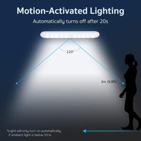 img 2 attached to 🔦 ESR7Gears Smart Closet Light, Battery-Powered Under-Cabinet Light with 20 LEDs, 2 Modes, Built-in Magnet, Portable Motion Sensor Light for Closet, Kitchen, Stairs, Hallway - 2-Pack