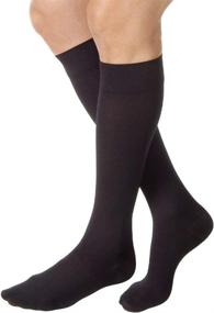 img 4 attached to 🧦 JOBST Relief Knee High Compression Stockings, 15-20 mmHg, Closed Toe, X-Large Full Calf, Black