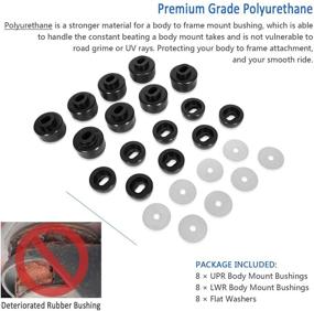 img 1 attached to 🚗 1999-2014 Chevy Silverado & Sierra 2WD/4WD 1500/2500 Polyurethane Black Body and Cab Mount Bushing Kit - 7-141