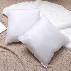 img 3 attached to Set of 2 Decorative Throw Pillow Inserts - Premium Hypoallergenic Couch Pillows - 18 x 18 Inches - White - Ideal for Couch, Bed, Sofa