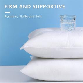 img 2 attached to Set of 2 Decorative Throw Pillow Inserts - Premium Hypoallergenic Couch Pillows - 18 x 18 Inches - White - Ideal for Couch, Bed, Sofa