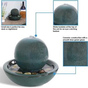 img 2 attached to 🌊 Sunnydaze Ceramic Tabletop Water Fountain with Orb Design - Enhancing Your Indoor Zen Experience - Relaxing Water Feature for Desks - Interior Spa and Yoga Decoration - 7-Inch Tall