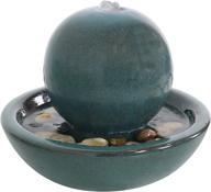 🌊 sunnydaze ceramic tabletop water fountain with orb design - enhancing your indoor zen experience - relaxing water feature for desks - interior spa and yoga decoration - 7-inch tall logo