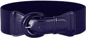 img 4 attached to Black Stretchy Belts Women Adjustable Women's Accessories for Belts