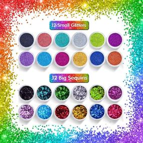 img 2 attached to 🌈 Extra Fine Holographic Glitter Pigment Powder for Epoxy Resin Crafts - 24 Colors. Perfect for Nail Art, Festival Decor, Cosmetic Body & Hair, Slime, Tumblers