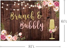 img 3 attached to 🌸 Mehofond 8x6ft Brunch and Bubbly Bridal Shower Party Backdrop: Rustic Brown Wood, Glitter Lights, Pink Floral, Gold Champagne Background – Perfect for Rustic Wedding Banner Photo Booth and Studio Photography