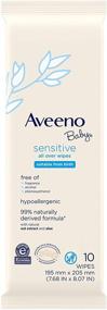img 4 attached to 👶 Aveeno Baby Sensitive All Over Wipes - Hypoallergenic, Paraben & Fragrance-Free (480 Total Wipes, Pack of 48)
