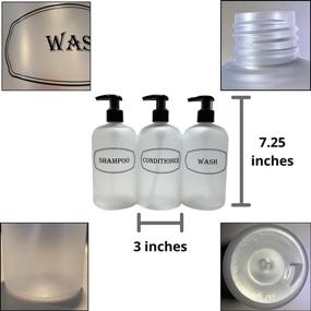 img 1 attached to Bottiful Dispensers 16 Bottles Refillable Containers Frosted Print Waterproof