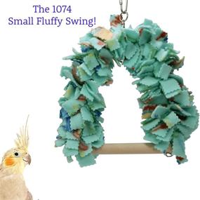 img 1 attached to 🦜 Colorful Perch Fabric Fleece Parrot Bird Toy for Small Fluffy Swing - Suitable for Parrotlet, Quaker, Budgie (1074)