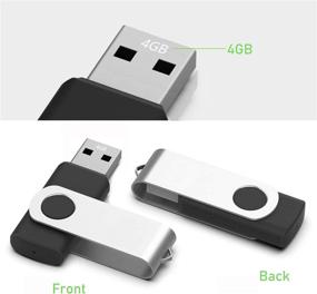 img 3 attached to 10 Pack of USB Flash Drives - 4GB Capacity, Swivel Design with LED Indicator - Ideal for Data Storage, File Sharing, and Easy Color Coding (Multi-Color, USB 2.0)