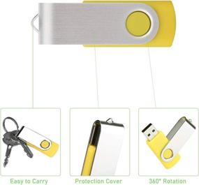 img 1 attached to 10 Pack of USB Flash Drives - 4GB Capacity, Swivel Design with LED Indicator - Ideal for Data Storage, File Sharing, and Easy Color Coding (Multi-Color, USB 2.0)