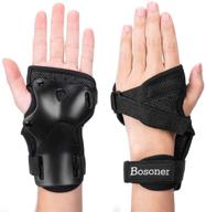 bosoner wrist guards - impact sport wrist support for 🛹 skateboarding, skating, and snowboarding - adults/kids wristsavers protective gear (1 pair) logo