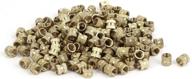 100pcs m5 x 6mm brass knurled threaded round insert embedded nuts - by uxcell logo