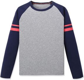 img 4 attached to CUNYI Spliced Colors T Shirts Gray Navy