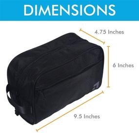 img 2 attached to 🧳 Premium Slate Travel Dopp Kit - Waterproof Nylon Shaving Toiletry Bag Organizer (Black)