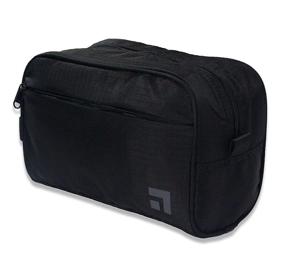 img 4 attached to 🧳 Premium Slate Travel Dopp Kit - Waterproof Nylon Shaving Toiletry Bag Organizer (Black)