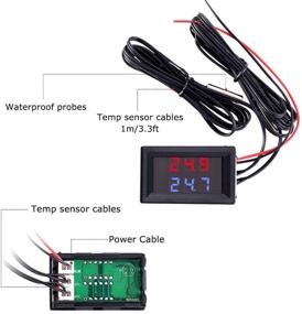img 3 attached to 🌡️ Icstation Digital Thermometer: Car Auto Temperature Gauge Sensor with Dual Display and Waterproof Probes for Aquariums & Vehicles