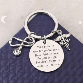 img 1 attached to 🎓 Graduation Keychain Caduceus - Inspiring Jewelry for Girls, Perfect for Practitioners