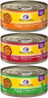 🐈 top-rated wellness complete health natural grain free wet canned cat food pate recipe variety pack - best sellers! логотип