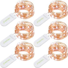 img 4 attached to Oak Leaf Twinkle Lights, Pack of 6 Sets with 30 LED Micro String Lights, Battery Operated Fairy Lights, Copper Wire, Cool White, 9.8 Feet, Ideal for DIY Wedding, Home, Bedroom, and Party Decor