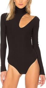 img 4 attached to May Maya Turtleneck Shoulder Bodysuit Women's Clothing for Bodysuits