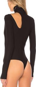 img 2 attached to May Maya Turtleneck Shoulder Bodysuit Women's Clothing for Bodysuits