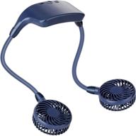 💨 5000mah battery operated neckband fan - long 22h working time, strong airflow, natural wind mode, 360° adjustable personal fan for outdoor travel, office, and more (blue) logo