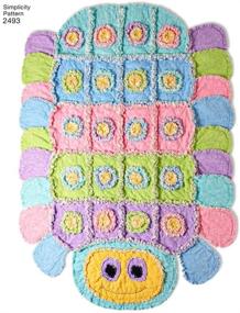 img 1 attached to 🧵 Easy-to-Follow Sewing Patterns for Simplicity Children's Caterpillar, Turtle, and Dinosaur Rag Quilts - One Size