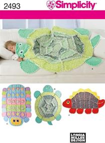 img 4 attached to 🧵 Easy-to-Follow Sewing Patterns for Simplicity Children's Caterpillar, Turtle, and Dinosaur Rag Quilts - One Size