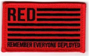 img 1 attached to 🖤 Incredible R.E.D. Blk/Red Hook & Loop 2 Piece Patch: Honor Every Deployed Hero!