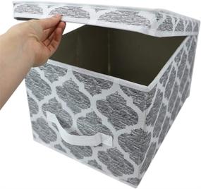 img 1 attached to 📦 Spacious and Stylish Grey Storage Box with Label Window for Home Organization: Home Basics SB39106