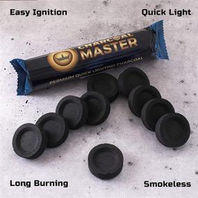 img 2 attached to 🔥 Charcoal Master Quick-Light Charcoal Disks - Instant Coal Disks for Incense - Set of 100 Charcoal Disks per Box - 33mm Quick-Light Charcoal Briquettes