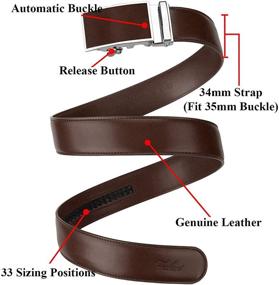 img 1 attached to 👖 Falari Holeless Automatic Adjustable Leather Belt