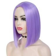 👩 tereshar purple wig: lavender synthetic short bob hair wigs for women - heat resistant & colorful party cosplay wig (12 inch) logo