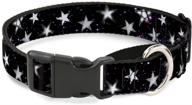 🌟 buckle-down glowing stars in space martingale dog collar: black/purple/white logo