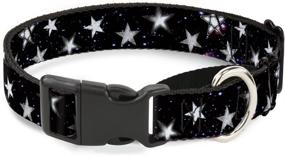 img 2 attached to 🌟 Buckle-Down Glowing Stars in Space Martingale Dog Collar: Black/Purple/White