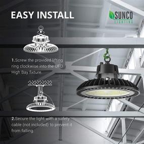 img 2 attached to 🏭 Sunco Lighting 2 Pack UFO LED High Bay: Powerful 150W, 21,000 LM, 5000K Daylight, Dimmable 1-10V - Perfect Warehouse Light