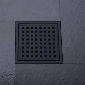 img 3 attached to 🚿 Orhemus 6-Inch Long Square Shower Floor Drain with Removable Cover Grid Grate, Black Plated Finish, SUS 304 Stainless Steel