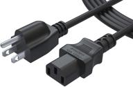 ion portable speaker system power cord: 6 ft 3 prong ac cable nema 5-15p to iec320c13 logo