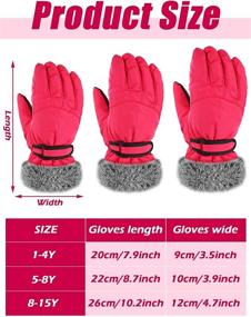 img 2 attached to 🧤 Waterproof Warm Mittens for Kids Winter Snow Ski Gloves - 2 Pairs