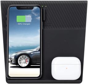 img 4 attached to 🔌 Farasla 4 Coils Wireless Charger: Versatile Charging for Tesla Model 3, iPhone 12, Samsung Phones, AirPods Pro/2, Galaxy Buds