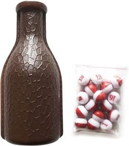 img 3 attached to 🎱 ISPIRITO Billiard Games Kelly Pool Shaker Bottle - 16 Numbered Marbles & Tally Peas/Balls - Brown Bottle with Red and White Tally Peas