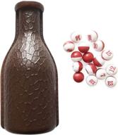 🎱 ispirito billiard games kelly pool shaker bottle - 16 numbered marbles & tally peas/balls - brown bottle with red and white tally peas логотип