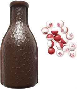 img 4 attached to 🎱 ISPIRITO Billiard Games Kelly Pool Shaker Bottle - 16 Numbered Marbles & Tally Peas/Balls - Brown Bottle with Red and White Tally Peas