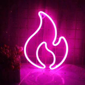 img 4 attached to Flame Shaped Neon Signs LED Neon Lights For Wall Decoration USB Or Battery Light Up Signs Valentines Gifts For Bedroom Birthday Party (Pink)