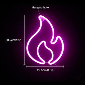 img 3 attached to Flame Shaped Neon Signs LED Neon Lights For Wall Decoration USB Or Battery Light Up Signs Valentines Gifts For Bedroom Birthday Party (Pink)